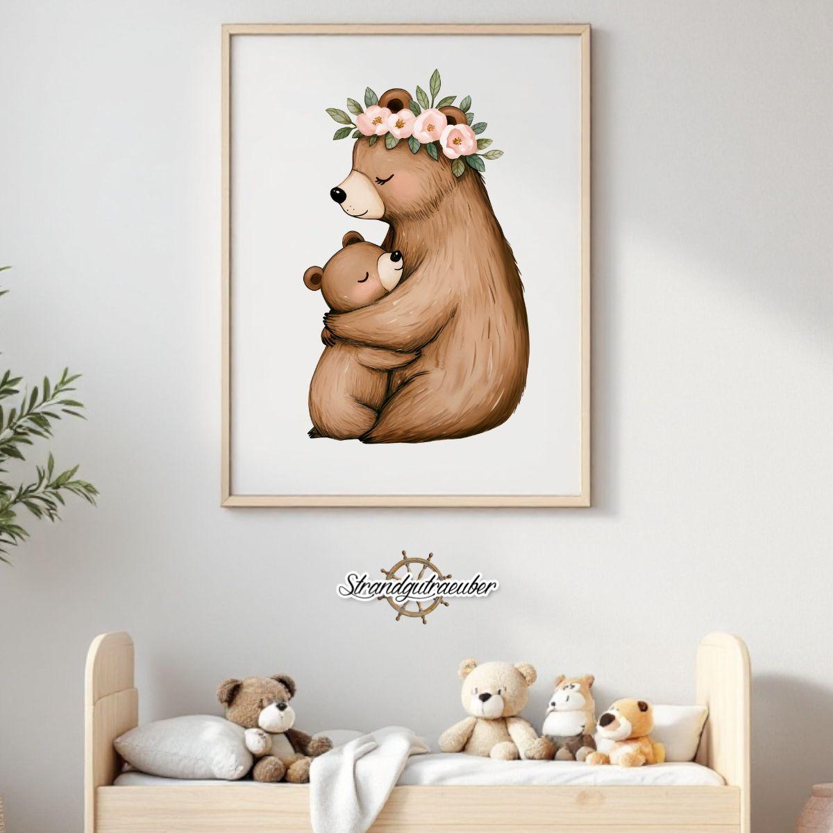 Buegelbild Mamabär mit Babybär